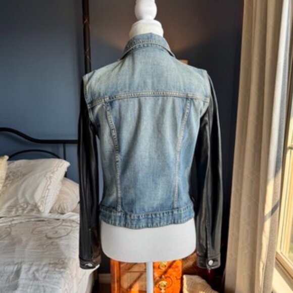 Talula Aritzia Denim and Vegan Leather Jacket - Picture 6 of 12